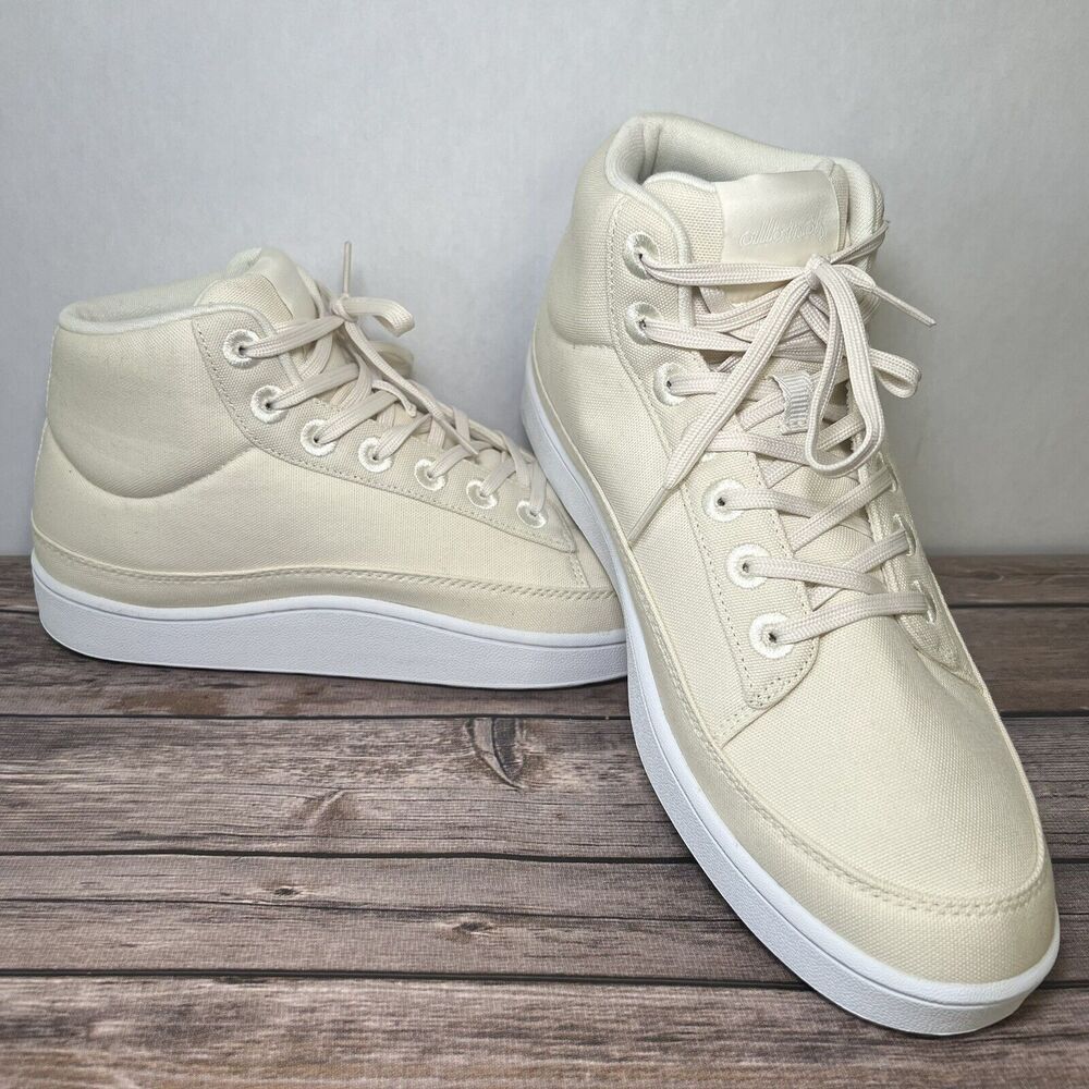Allbirds Canvas Pacer Mid Top Men Size 12 Natural White Blizzard Sole No Box EUC